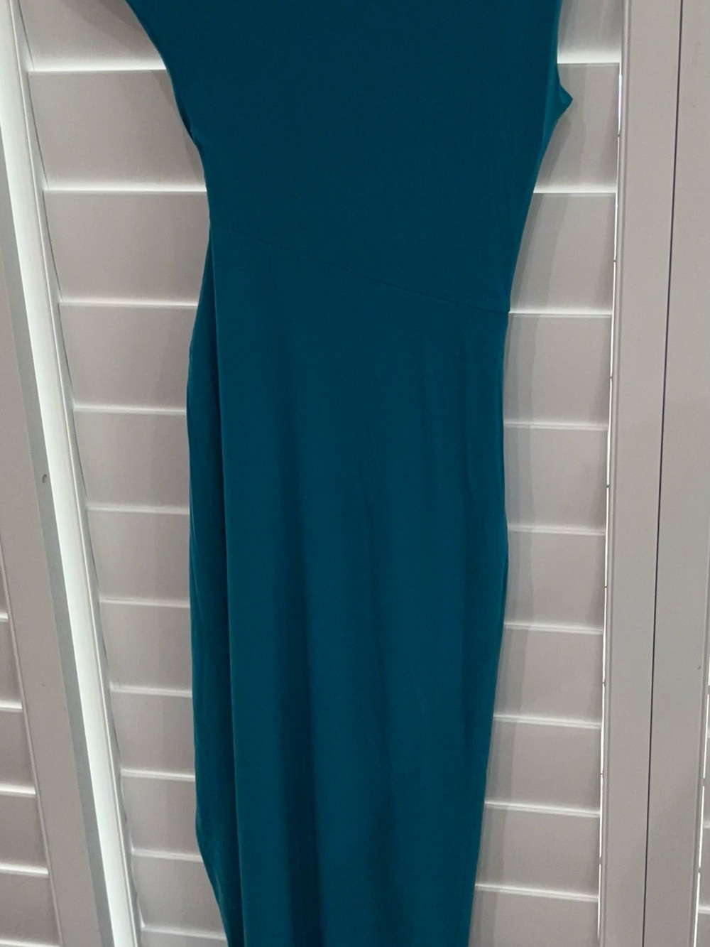 Fashion Nova Teal Cap-Sleeve Maxi Dress